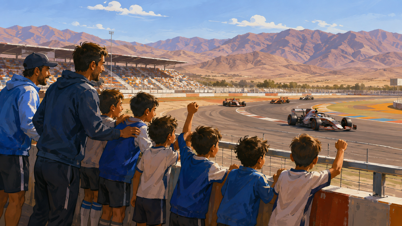 Niños de la Escuelita Virgen del Valle en el Villicum — imagen ilustrativa generada con IA