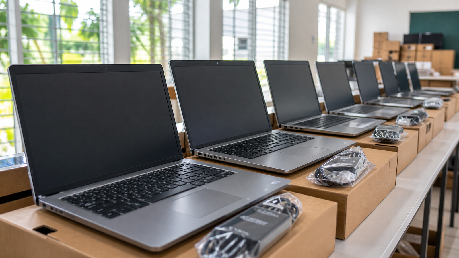 Notebooks preparadas para su entrega a docentes de San Juan