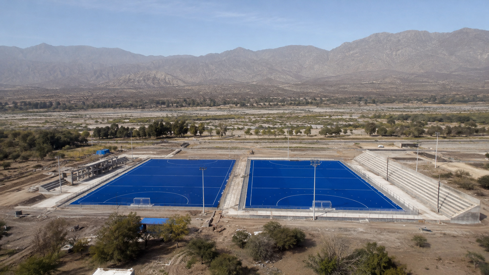 Nuevo estadio de hockey sobre césped en San Juan, imagen ilustrativa generada con IA.