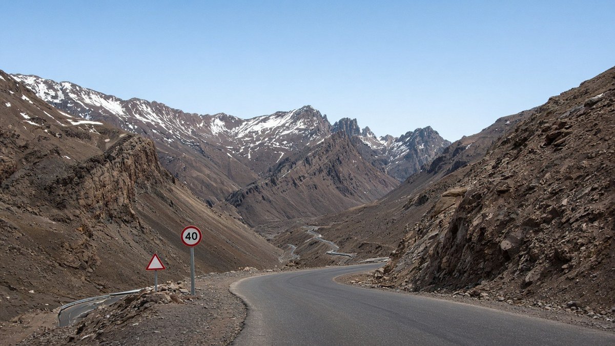 Ruta de montaña en paso andino de la provincia de San Juan