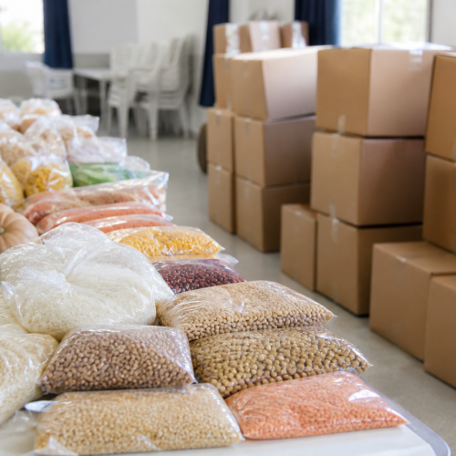 Alimentos sin gluten incluidos en una asistencia alimentaria para personas celíacas