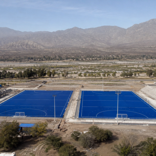 Nuevo estadio de hockey sobre césped en San Juan, imagen ilustrativa generada con IA.