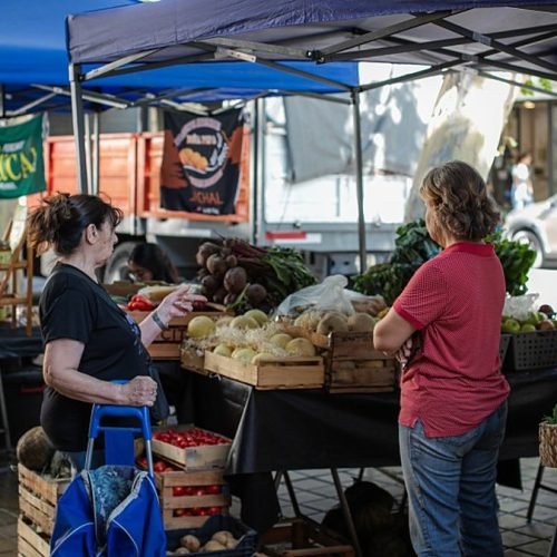Puestos de frutas y verduras en una edición anterior de la Feria Agroproductiva de San Juan