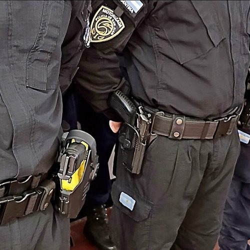 Efectivos de la Policía de San Juan con su equipamiento